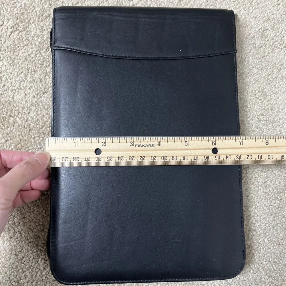Leather Notebook Portfolio Organizer with Zipper, Calculator, Rollerball Pen‎